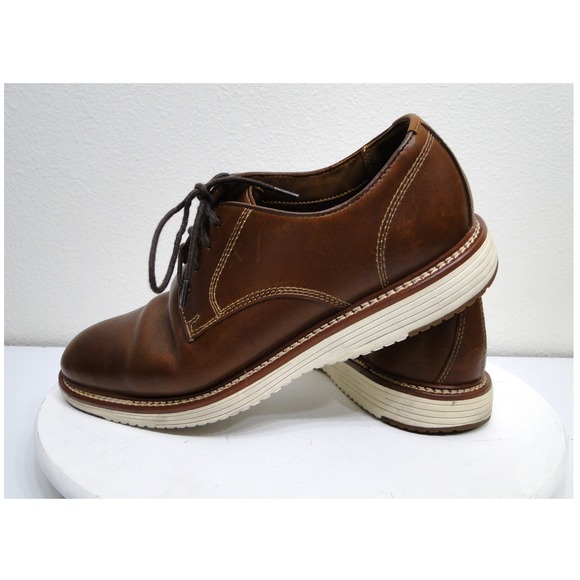 Johnston & Murphy Upton Plain Toe Oxford Tan Brown Leather Shoes 9.5 M 20-3520 main image 6